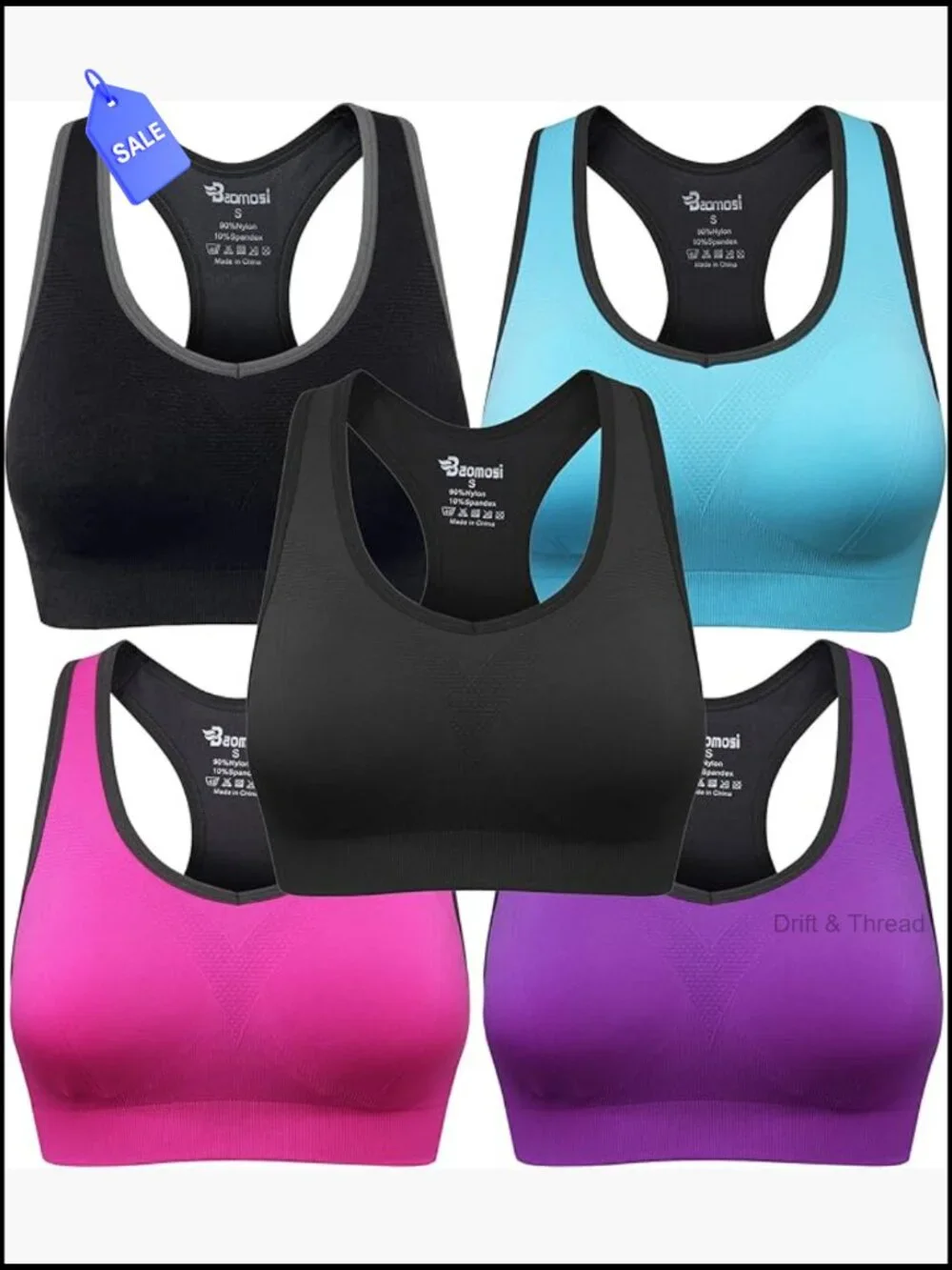 High Impact Seamless Racerback Sports Bra Full Coverage Support Yoga Gym Workout